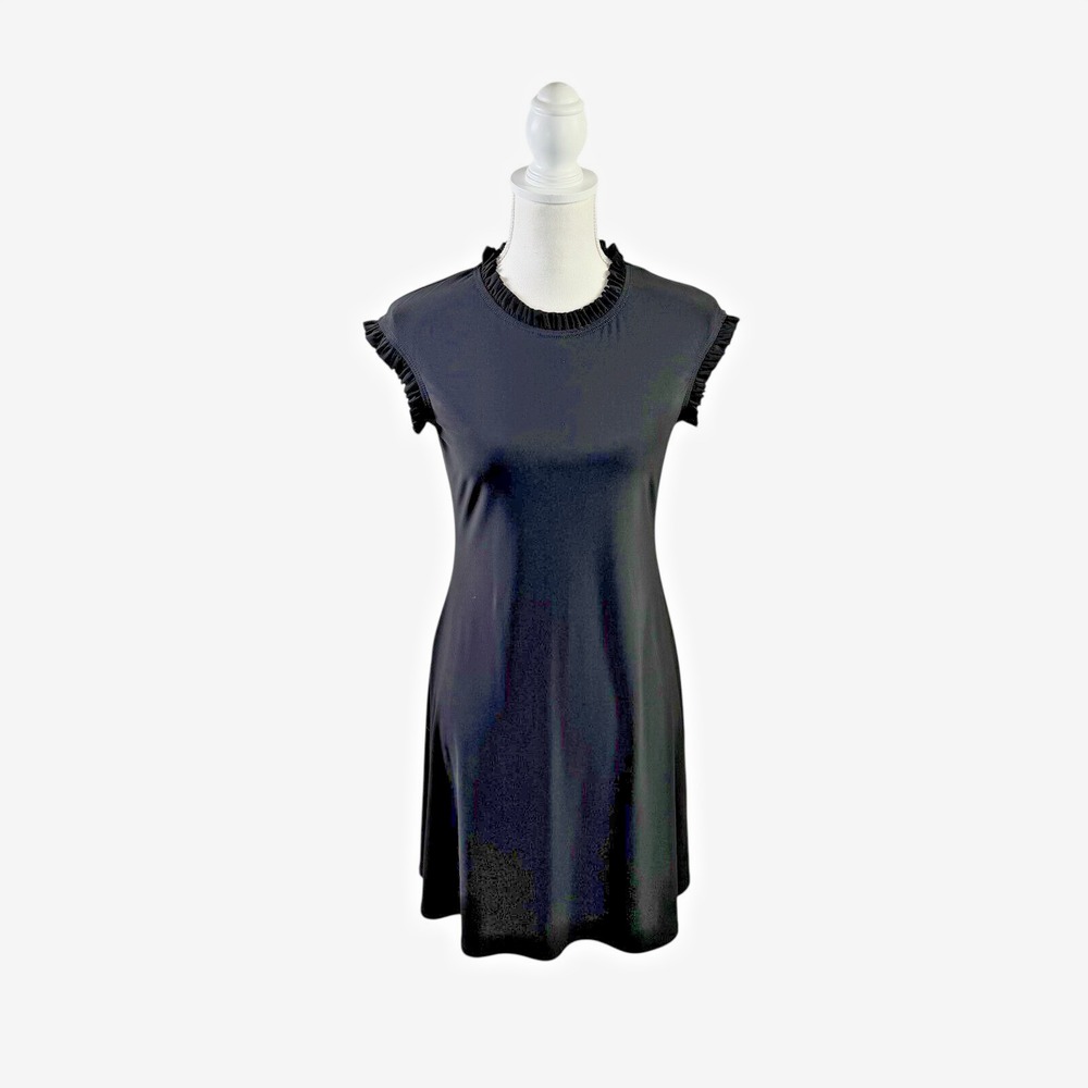Tash + Sophie Black Ruffle Trim Dress Size Small
